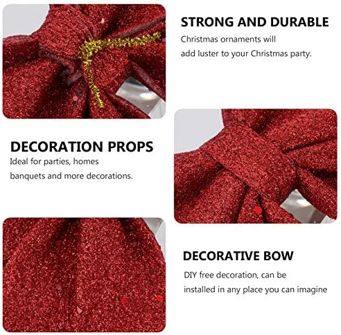 Bestoyard Big Bows Glitter Bowknot Christmas Tree Topper Decorative Arxos para Boldes de Decoração de Festa de Natal ao ar livre