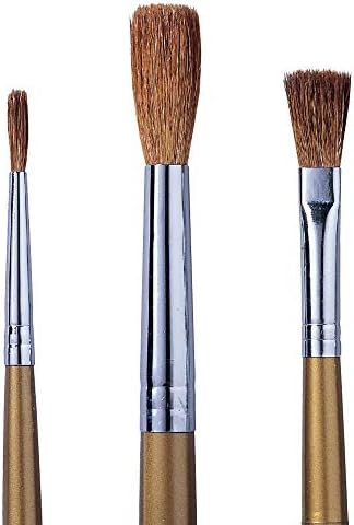 Akashiya Gu/3VC-P Pintura de pincel Brush, Brush aquarela, cabelo de cavalo, conjunto C, estojo de plástico incluído