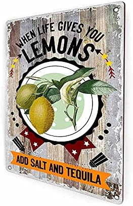 Quando a vida lhe dá Lemons Retro Farmhouse Metal Plate Tin Sign para a cozinha em casa Decoração de arte de parede
