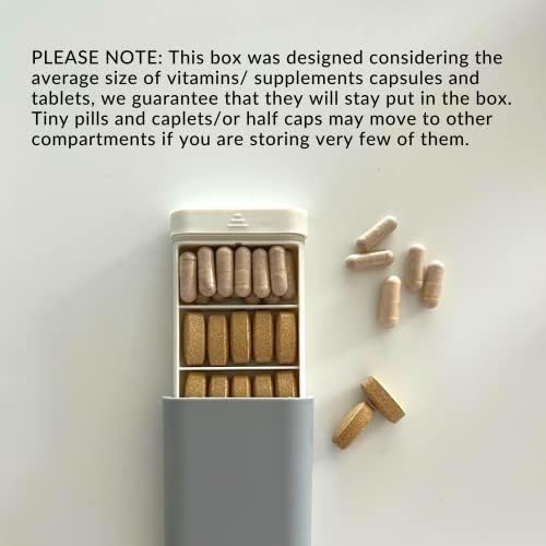 Caixa da caixa de comprimidos de Palo para pílulas, vitaminas e suplementos Design compacto e moderno com compartimentos