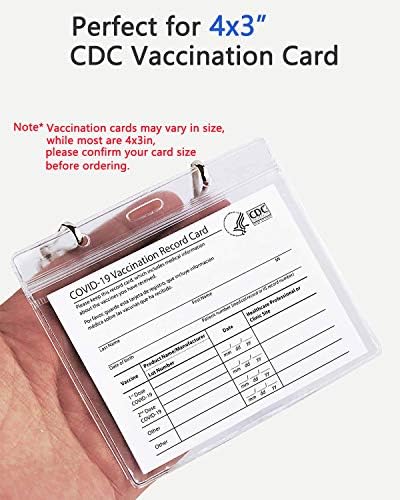 Protetor de cartão de vacinação cdc e heygoo 3 com 3 pacote de pacote de pacote, suporte de carteira de vacina cdc 4x3in,