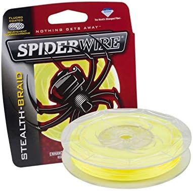 Spiderwire Stealth® Superline, Hi-vis Yellow, 65lb | 29,4 kg, 500yd | Linha de pesca trançada de 457m, adequada para ambientes de água doce e de água salgada