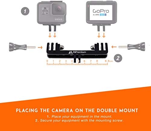 Acessórios para adaptadores duplos de montagem gêmea com o adaptador de montagem tripé e os parafusos e clipe de telefone para o hero da GoPro 11 10 9 8 7 6 5 4 3 3+