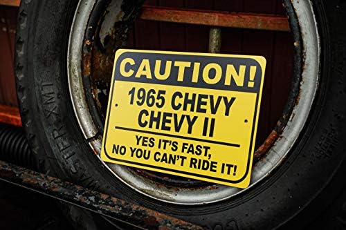 1965 65 Chevy Chevy II Cuidado Sinal rápido do carro, sinal de novidade de metal, decoração de parede de caverna do homem, sinal de