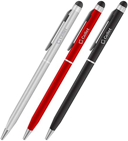 Pen pro STYLUS para WACOM Mobile Studio Pro 13 com tinta, alta precisão, forma mais sensível e compacta para telas de toque [3 Pack-Black-Red-Silver]