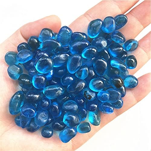 Laaalid xn216 50g 8-12mm k5 mar azul de vidro azul de vidro de cascalho colorido de cristal buda buda aquário tanque de peixes cálculos