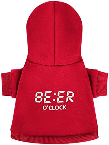 Adoro a cerveja O'Clock Dog Capuzover Sweatshirt Roupos de roupas com capuz para cães para cães e gatos