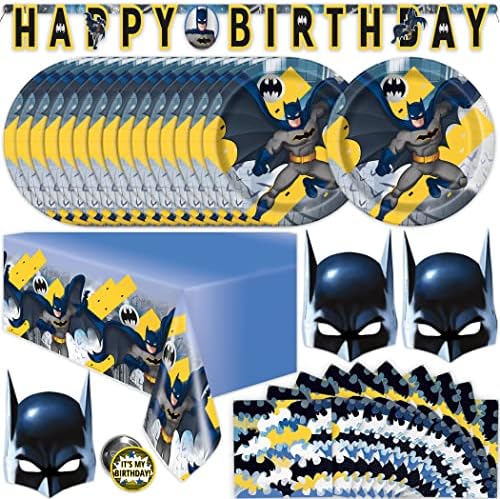 Batman Birthday Party Supplies | Batman Party Supplies | Decorações de aniversário do Batman | Decorações de festa do Batman | Com