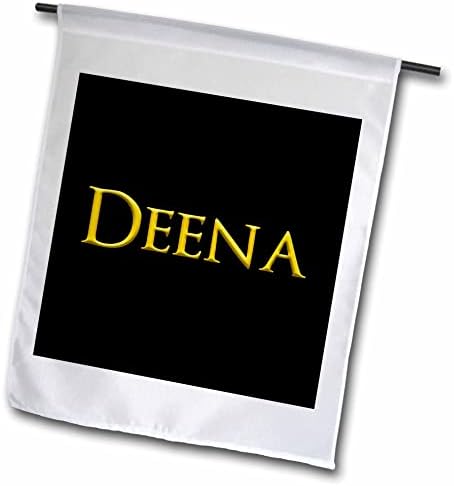 3drose Deena Garota legal Nome do bebê nos EUA. Presente amarelo em charme preto - bandeiras