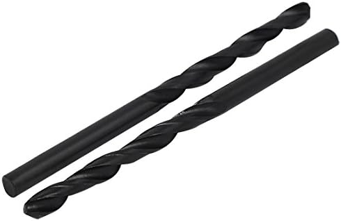 Aexit de 4,6 mm DIA Tool Titular de 80 mm de comprimento HSS Spiral Flute reten Brill Twist Drill Drill Bit Black 10pcs Modelo: 56AS153QO369