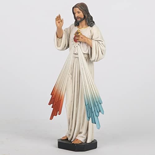 BC BuildClassic Divine Mercy estátua estatueta católica, 6 polegadas H, pintada à mão