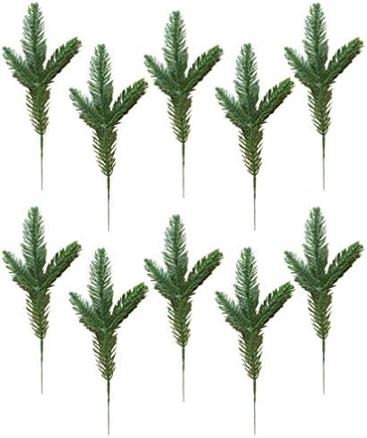 Greante de Natal A agulhas de pinheiro artificial galhos Garland 10 PCS Picks Fake Greenery Pine para Garland Wreath