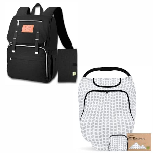 Mochila da bolsa de fraldas de Keababies e tampa de assento para bebês - Sacos de viagem para bebês com várias funções à prova