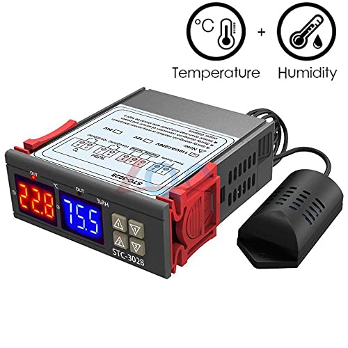 STC-3028 AC 110-220V Termômetro de temperatura Digital Termostrômetro Termostômetro SHT20 Sonda de sensor para incubadora
