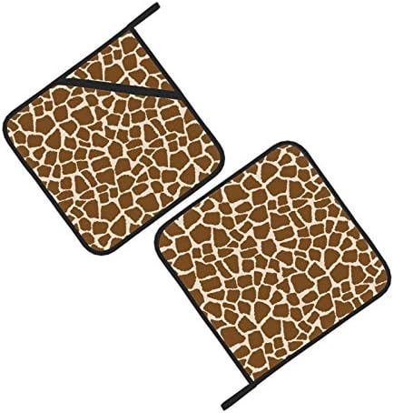 Girafa repetindo almofadas quentes brancas para o balcão de cozinha pastilhas quentes resistentes à cozinha 2 PCs Ponte de forno Ponte 8 × 8 polegadas para cozinhar e assar