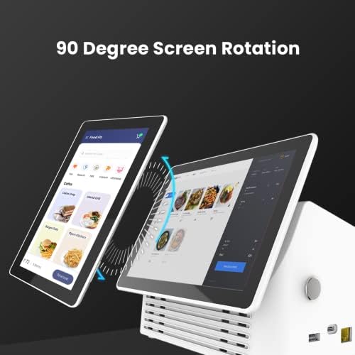 Restotab-sistema POS Android com impressora de recibo térmica embutida, USB-C, USB-A Ethernet, Wi-Fi, Bluetooth, tela IPS de