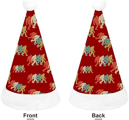 Bigfoot silhuette retro pop art art de Natal para o chapéu de Papai Noel para Banco de Natal Vermelho Favorias de Festas Festivas de Ano Novo