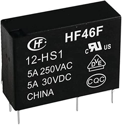 Relé LYKD Relé 10pcs HF46F 12-HS1 HF46F 24-HS1 HF46F-5-HS1 HF46F-12-HS1 HF46F-24-HS1 4PIN 5V 12V 24V 5A DIP4