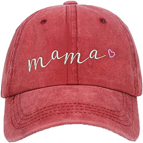 Banco de beisebol feminino Mama vintage angustiado algodão lavado, chapéu de papai externo ao ar livre