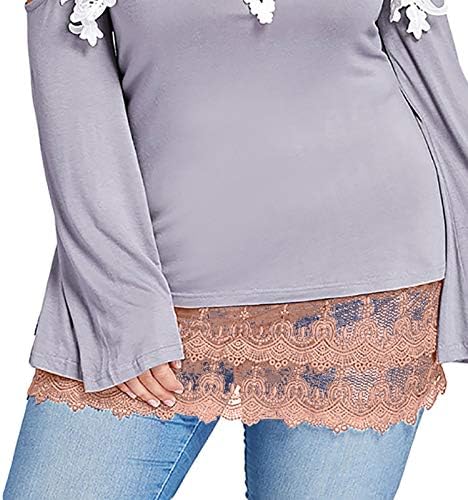 Extensores de camisa de guarnição de renda para mulheres em camadas ajustáveis ​​de tamanho falso Mini -saia Mini -saia Casual Blouse