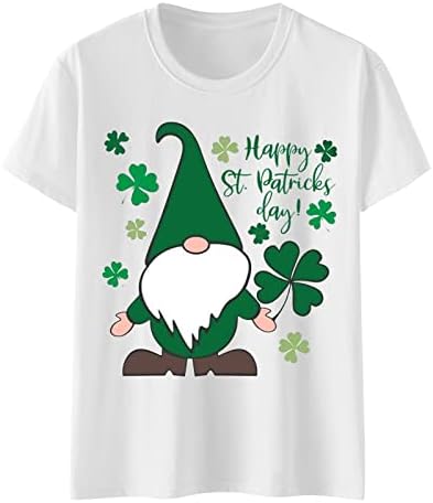 Camisetas do Dia da CGGMVCG St. Patricks para mulheres camisetas casuais no pescoço redondo de manga curta camiseta camisetas verdes