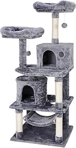 EPETLover 57,1 polegadas Muti-Level Tree Condomínio Pet Kitty Play House e Salbing Tower com postes de arranhões Hammock