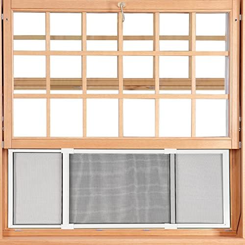 Tela da janela ajustável no norte maxshore 15 h x 21-39 W polegadas - 2 pacote de pacote extensível em pó revestido com