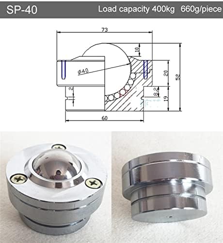 Larro FSP-30 40 45 Rodas de bola universal de precisão de precisão com roda de transmissão de borda de flange 1pcs