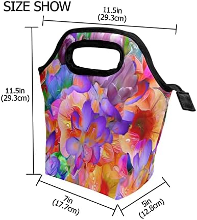 Erkies Abstract Flower Color Isolamento térmico Bolsas de mão de manuse