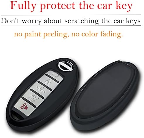 Kirsnda Key FOB Case de capa com chaveiro compatível com Nissan, caixa de chave Soft TPU/pele, 3/4/5-Buttons Fit ALTIMA Rogue