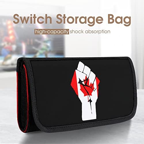 Caixa de transporte de bandeira do punho do Canadá para trocar de saco de armazenamento de console de jogo portátil com slot de cartão