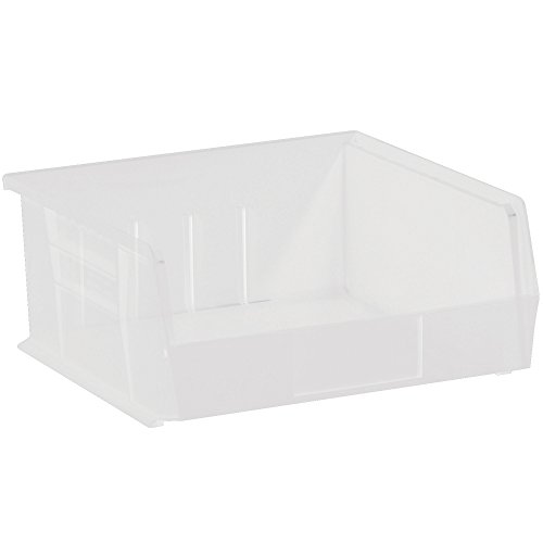 Pilha de plástico de suprimentos de suprimento superior e caixas de lixeira, 10 7/8 x 11 x 5 , transparente