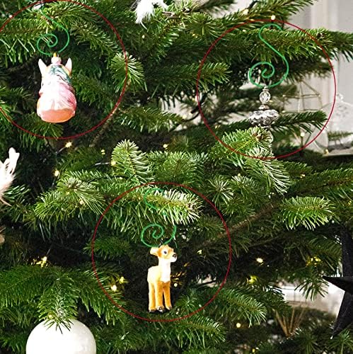 TIGHALL 100pcs/pacote ganchos de ornamentos arame de metal decorativo gancho de suspensão verde para casamentos galhos de árvore em forma de S para decorações de festa de aniversário da árvore de Natal