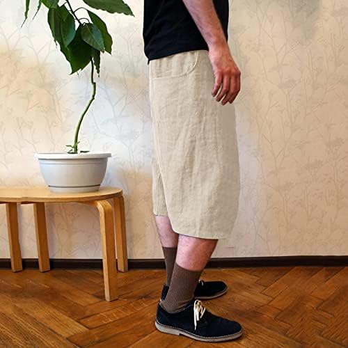 Ozmmyan Shorts de carga para homens Moda de verão elástico cor sólida cor solta Trabalho casual calças sete calças