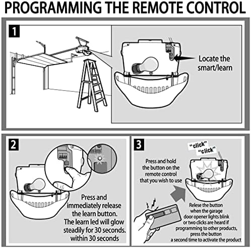 Kingdder 3 PCs Porta de garagem universal Compatível remoto com Chamberlain Liftmaster Garage Door abridor com 5 cores Aprendendo