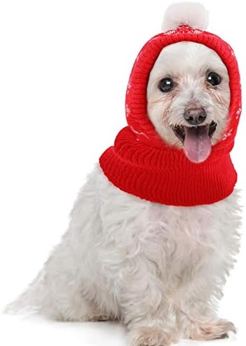 Idomik Christmas Hat Hat Fletume Para Cães Pequenos e Médio Cães e Catos Quente Capinho de Cachorro de inverno Capinho de