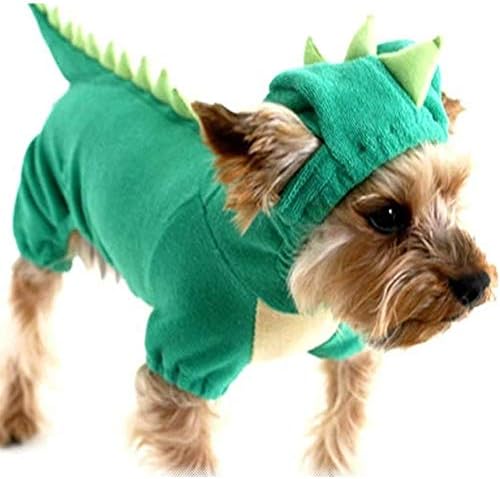 Hotumn Dinosaur Dog Halloween fantasia de estimação capuz para cães pequenos