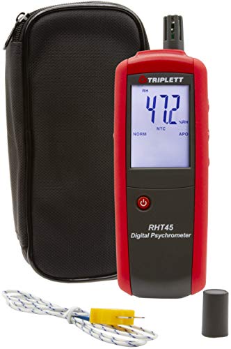 Triplett RHT37 Psicrômetro Digital com Tipo K e Certificado de Rastreabilidade para NIST - Temperatura, umidade, lâmpada úmida, ponto de orvalho