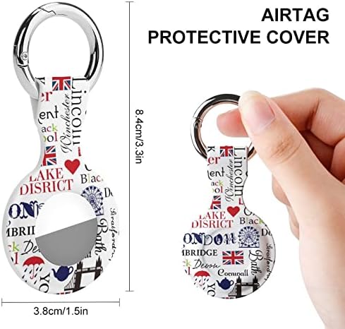 London Pattern Impred Silicone Case for Airtags com o chaveiro de proteção contra tags de tags de tag de tag de tag rastreador acessórios