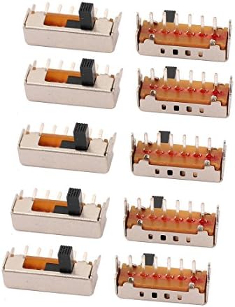 Aexit 10pcs 4 interruptores de plug-in Posição 6p 1P4T Painel de montagem Micro slide interruptor Chaves de saída para