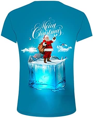 ZDDO Christmas Camisetas de manga curta para homens, 2022 Funny Natal Papai Noel Print O pescoço camiseta Tops Designer Tshirt