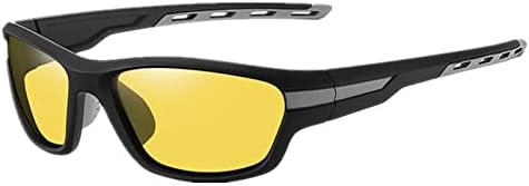 Óculos de visão noturna do McOlics polarizados Anti-Glare UV400 Night Direcionando Segurança Rainosa Amarelo Clear Sol Glasses para homens Mulheres