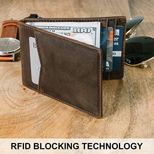Fique bem as carteiras de bolso dianteiro minimalista com clipe de dinheiro | Carteiras de bloqueio de RFID eficazes para