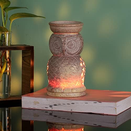 ITIHA® Cerâmica Owl White Tea Light Aroma Burner, difusor de óleo essencial para fragrância em casa