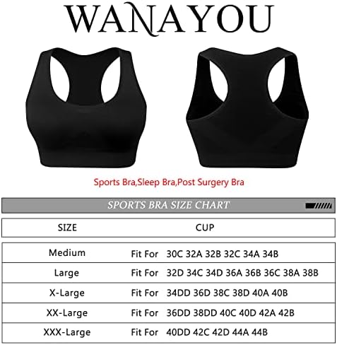 Wanayou Racerback Sports Bra for Women - Survete confortável Suria perfeita para o sutiã de ioga