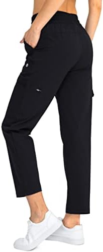 G Gradual Women's Highking Cargo Pants 7/8 calças de água ao ar livre rápida seca e seca para mulheres com bolsos com zíper