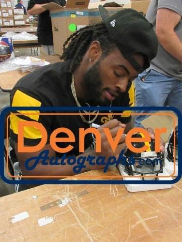 Najee Harris autografou o Pittsburgh Steelers Speed ​​Mini Helmet Fan 37315 - Mini capacetes autografados da NFL