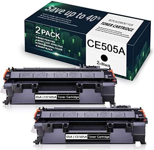 2-PACK BLACK 05A | Substituição do cartucho de toner CE505A para HP P2035 P2035N P2055 P2055D P2055DN P2055X TONER