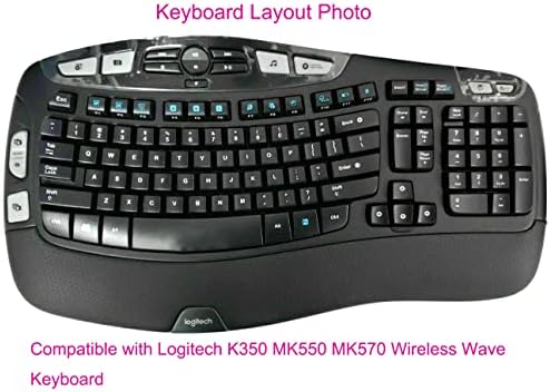 Protetor de teclado de silicone à prova de poeira compatível com o teclado de onda sem fio Logitech K350 MK550 MK570