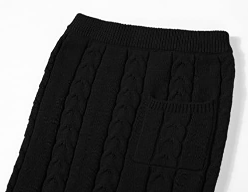 Chartou Women's Winter Chunky Cable Knit Long Skirt 2 Peça Conjuntos de suéter